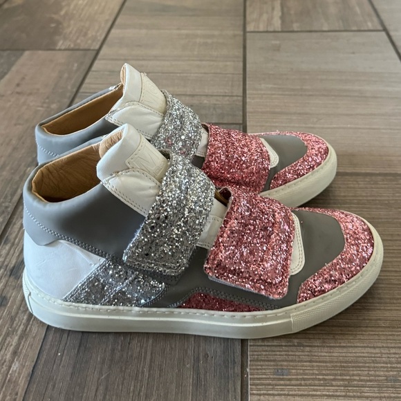 MAISON MARGIELA MM6 Glitter High Top Sneakers size 37.5. - Picture 5 of 10